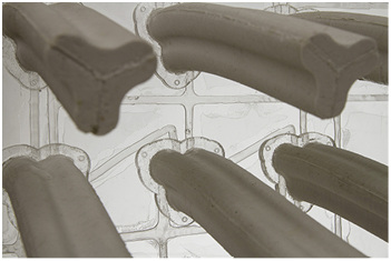 
Die Sonnenschutzrüssel im Detail. 
