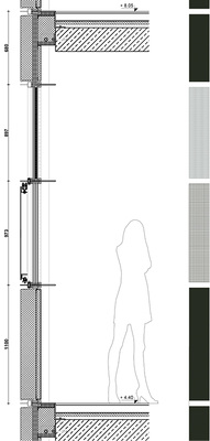 <p>
</p>

<p>
Schnitt durch die Fassade
</p> - © Quelle: Holodeck architect

