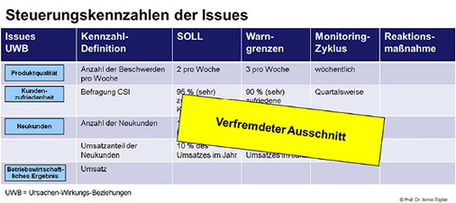 
Grafik 4: Ermitteltes Issue-Cockpit (verfremdet)

