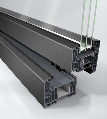 
Hier zu sehen LivIng mit grauem Grundkörper für eine harmonische Optik, gerade bei geöffneten Fenster.
