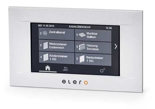 <p>
</p>

<p>
Mehrkanal-Funkwandsender wie der MultiTecTouch-868 sollen dem Nutzer eine einfache und intuitive Bedienung der Haustechnik über einen Touchscreen ermöglichen.
</p> - © Foto: Elero

