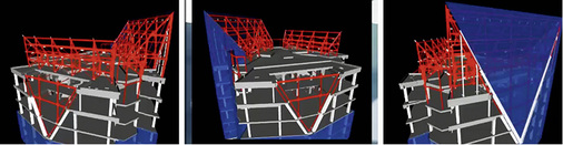 
Hier Auszüge aus einem Computermodell in 3D mit Fassadenelementen sowie dem Montageablauf.
