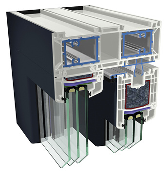 
Bei der Designvariante des Gealan HST System S9000 reduziert sich die Profilansichtsbreite im Festteil durch ein spezielles Verglasungsprofil um mehr als 50 %.
