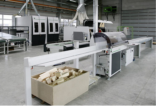 
Im Einsatz bei Putz: Eine Conturex 125 Vario, ein Powermat und eine Opticut-Säge von Weinig.
