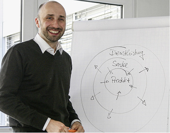 
HeKa-Vertriebsleiter Andreas Heilig: Alle Fensterhersteller liefern ähnliche Produkte, im Servicebereich könne man sich von Billigimporten unterscheiden und der Dienstleistungsbereich biete die Chance, sich von anderen Marktbegleitern abzusetzen.
