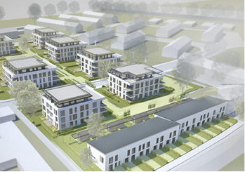 
Das Projekt mit den acht Punkthäusern wurde nach einem niederländischen Wohnbaukonzept entwickelt.
