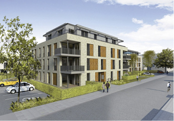 
Eine Entwurfszeichnung der Gebäude, die mit hochwertigen Bauelementen realisiert wurden.
