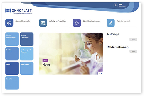 
Oknoplast ist mit einem neuen Partnerportal am Start: Dadurch können Fachpartner jederzeit auch von unterwegs auf alle Informationen und Dokumente zugreifen. Egal, ob Liefertermine, Finanzübersichten oder allgemeine Angaben zu Produkten und Leistungen.
