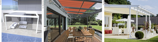 
Bild links: Nach dem Erfolg mit dem Lamellendach Camargue hat der belgische Hersteller Renson mit dem verfahrbaren Lamellendach Skye nachgelegt, um den freien Blick zu ermöglichen.






Bild Mitte: Zertifizierte Qualität „Made in Germany“ im Doppelpack soll die im März vorgestellte Kooperation zwischen Warema und Solarlux bieten.



Bild rechts: Perfekt abgestimmte Produkte von einem Hersteller sollen optimale Lösungen schaffen. Das gilt bei Weinor sowohl für die Kombination Glasdach – Sonnenschutz und Glasdach – Glasunterbauteile.
