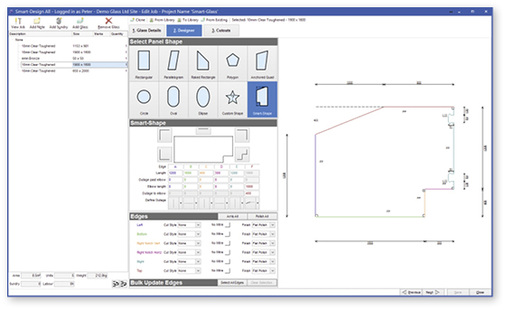 <p>
Der Smart-Glass Designer ist für alle Monteure, Glasverarbeiter und Glashändler ein neues, einfach zu bedienendes Werkzeug,mit dem sich Gläser, schneller als je zuvor, interaktiv zeichnen und kalkulieren lassen.
</p>