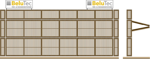 
Eine über neun Meter breite Knicktoranlage mit Verriegelungstechnik, das für den Einsatz im chinesischen Markt entwickelt wurde, stellt der Lingener Aussteller als Muster auf der Messe aus.
