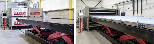 
Der modulare Aufbau ermöglicht es Verarbeitern, zu einem späteren Zeitpunkt ihre Kapazität auszubauen. Bei Bedarf lassen sich Verbundgläser bis zu 14 m Länge fertigen.
