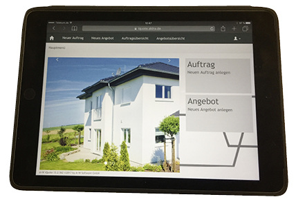 <p>
</p>

<p>
Dank des neuen Programmes IQuote können zukünftig direkt vor Ort über mobile Geräte wie Tablet oder I-Pad Kalkulationen und Angebote erstellt und sogar Bestellungen ausgelöst werden.
</p> - © Foto: Aldra

