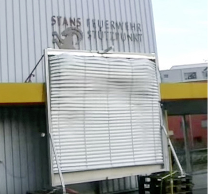 



Die Egli Engineering AG führte bereits im Herbst 2007 Windtests an Raffstoren und Rollläden durch.
