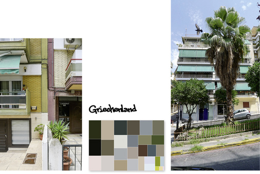 
Im Allgemeinen findet man in südlichen Ländern eher Pastellfarben, wobei in Griechenland auch starke Farben zu finden sind.
