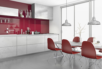 
Als „Colouring“ wird das vollflächige farbige Beschichten von Substraten wie Glas (z. B. für Küchenrückwände) bezeichnet. Für die vollflächige Einfärbung eignen sich auch Spezialeffekte wie Metallics (Silber/Gold).
