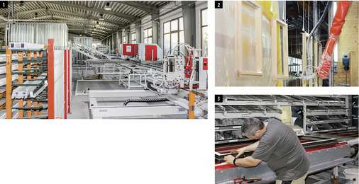 
1 Permanente Investitionen in die Leistungs- und Zukunftsfähigkeit prägen die Chronik von Abus-Fenster. Im Bild: die moderne PVC-Produktionslinie.



2 Made in Germany auf hohem Lackierniveau: Ein Spritzroboter sorgt in der Holzfenster-Fertigung gleichermaßen für Qualität und gute Arbeitsbedingungen.



3 Das neue universelle Roto-Beschlagprogramm für Parallel- und Kippschiebesysteme geht auch bei Abus-Fenster „in Serie“. Das Foto zeigt die Anschlagstation.
