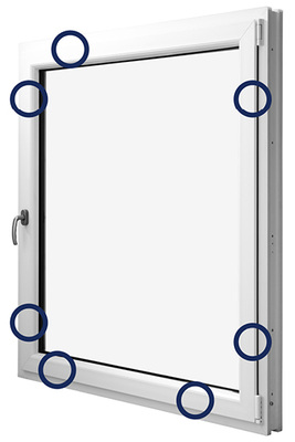 



Das Bild zeigt an, wo sich beim Fenster mit Widerstandsklasse RC 2 die Verriegelungspunkte befinden.
