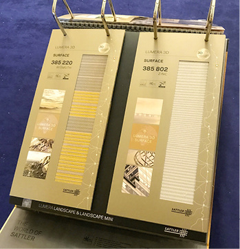 



Die neue Kollektion schafft einen schnellen Überblick und lässt zwei Stoffe einfach miteinander vergleichen.
