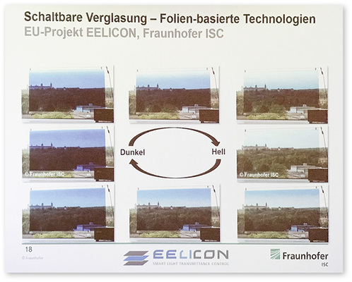 



Die Präsentation des EU-Forschungsprojekts bei den Fenstertagen zeigt die Tücken der schaltbaren Gläser, denn schon ungeschaltet verliert man wertvolles Tageslicht.
