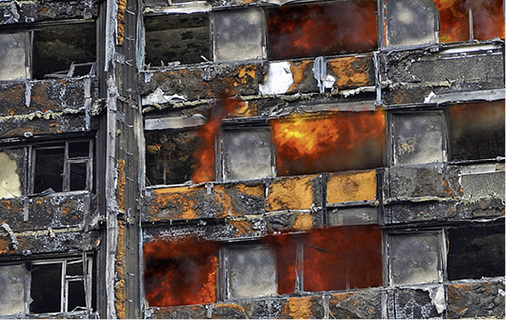 



Brandkatastrophe im Grenfell Tower London im Juni 2017
