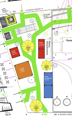 



Das Austellungspotenzial wurde unter den Anforderungen an Fluchtwege und behördliche Auflagen fast vollständig ausgeschöpft.
