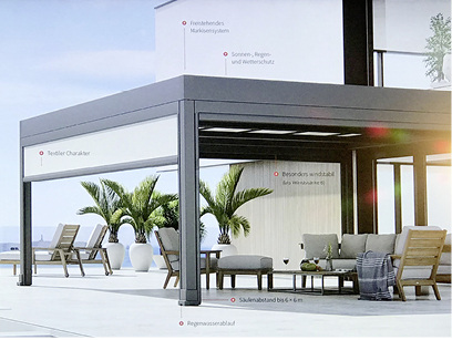 
Eine Alternative zu den auf dem Markt vorhandenen Systemen will Markilux mit seiner textilen Variante „Markant“ bieten.



