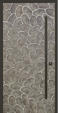 



Außergewöhnliche Holz- und Aluminium-Holz-Haustüren mit authentischen Oberflächen wie Altholz und Fasseiche bilden einen Schwerpunkt bei Kneer-Südfenster, beispielsweise eine Variante mit Echtholzfurnier aus Baumscheiben.
