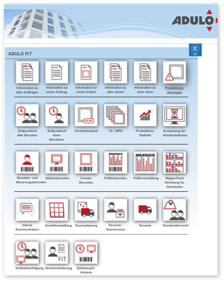 



Adulo Fit bietet über die Barcodeerfassung eine komplette Überwachung des Fertigungsprozesses.

