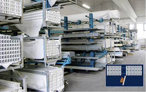 



Mit dem quer verfahrbaren Hegla Langgutsystemlager kann auf vorhandener Fläche bis zu 50 Prozent mehr gelagert werden. Durch das Verfahren einer Bedienlücke stehen die Paletten im direkten Zugriff.
