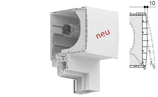 
Die formschöne halbrunde Blende ermöglicht die Revision nach hinten, und erleichtert das Öffnen des Aufsatzkastens durch eine integrierte Griffmulde.



