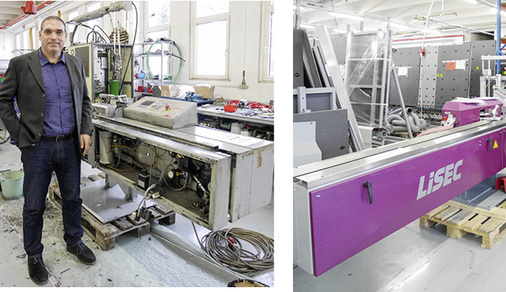 



Geschäftsführer Bernhard Scheidl zeigt eine Maschine vor und nach der Instandsetzung.
