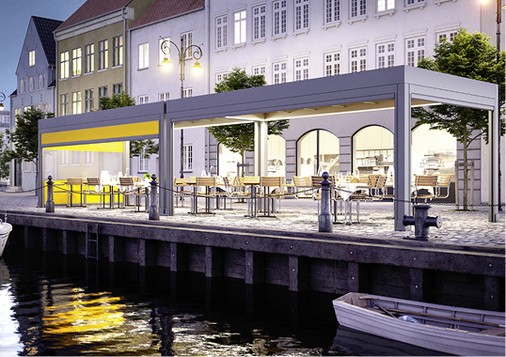 
Durch die richtige Stoffauswahl kann das textile Markisendach „markant“ auch im Dunklen angenehme Farbakzente setzen und für Aufmerksamkeit sorgen.



