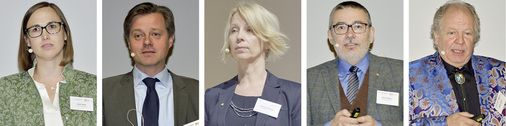 
Referierende vom 18. Fenster-Türen-Treff, v. l.: Karin Hauer (HFA), Dr. Lehner (Interconnection), Mag. Notburga Pfabigan (HFA), Peter Schober (HFA) und Herbert Tschirk



