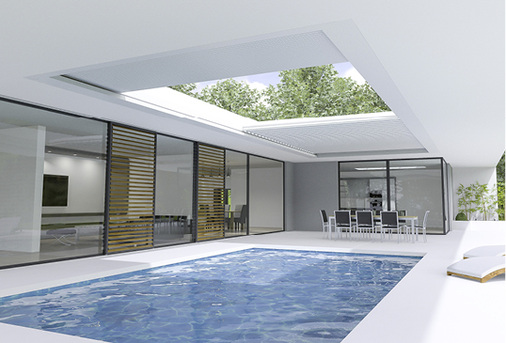 
Die Integration in Dachöffnungen oder das Überdachen von Innenhöfen ist für Renson kein Problem. Das Modell Skye kann zusätzlich komplett geöffnet werden.



