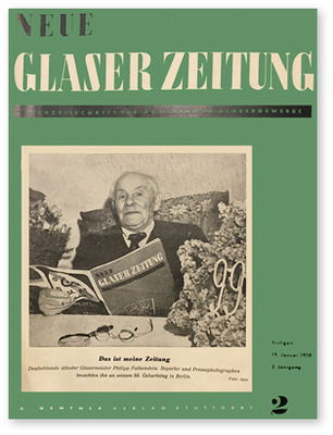 
Das Januar-Heft der GLASWELT-Vorgängerin zeigt im Jahr 1950 Philipp Falkenstein, den ältesten Glaser Deutschlands bei der Lektüre des Fachmagazins. Wer ist heute sein Nachfolger?



