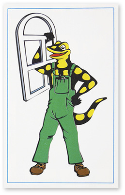 <p>
</p>

<p>
Da freuten sich nicht nur die Kinder. Der Systemgeber Salamander setze in der 90er-Jahren den von den Schuhen her bekannten Salamander Lurchi zu Werbezwecken für seine Fenster ein.
</p> - © Salamander

