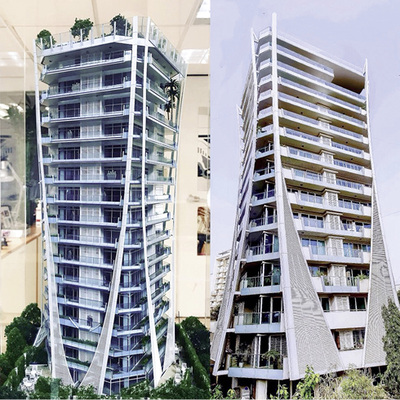 



Bei dem 16-stöckigen Wohnhaus „Vasukamal“ in Mumbai hat der Werkstoff Glas an Fassade und Balkonen einen entscheidenden Anteil am Design. 
