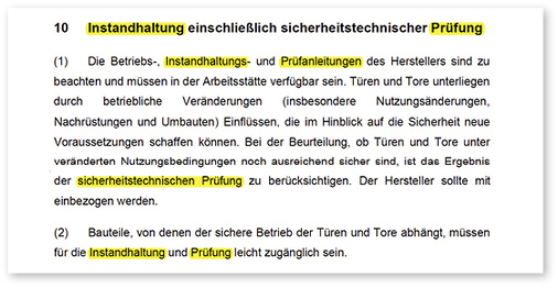 



Die ASR A1.7 als Teil der Arbeitsstättenverordnung macht ganz klare Ansagen im Tür- und Torbereich. Trotzdem werden diese Anforderungen oft nicht umgesetzt.
