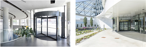 



Hier im Eingangsbereich eine automatisierte TSA 325 NT Karusselltür von Geze
