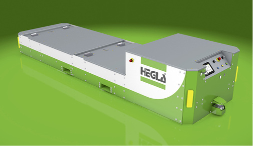 



Die „Shop-Floor-Logistik“ steht im Fokus der Automated Guided Vehicles (AGV) von Hegla, einer selbstfahrenden Transportlösung für Fächerwagen, A- und L-Gestelle.
