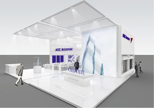 



Am Messestand vo AGC Interpane wird der neue Service „Coating on Demand“ filmisch auf einer großen LED-Wall dargestellt sowie anhand eines 1 : 300 Architekturmodells für Besucher plastisch erfahrbar gemacht. 
