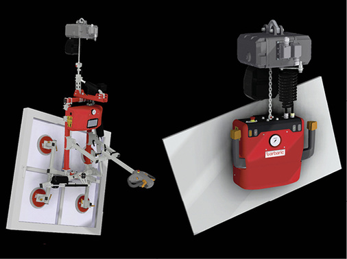 <p>
</p>

<p>
Der österreichische Spezialist für Montagegeräte zeigt auf der glasstec 2018 spannende Produkte aus der Vakuumhandlingtechnik. Neben den Handlingsystemen mit elektrischen Krananlagen präsentiert der Anbieter als Messeneuheit erstmals sein neues Containerbeladungssystem für die Glas- und Fensterbranche. 
</p>

<p>
Links im Bild zwei Sicherheitsheber aus der Reihe „safetyLifters“, die neueste Generation der Barbaric-Vakuumhebegeräte.
</p> - © Barbaric

