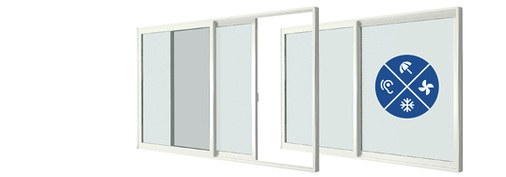 



Das System sorgt für mehr Platz, da keine Grundfläche des Raumes für die Drehbewegung des Flügels notwendig ist.
