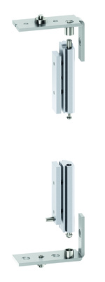 Roto Aluvision konfiguriert objektspezifische Schwerlastbeschläge für flächenbündige Profile. Im Bild Ecklager und Eckband unten und oben.