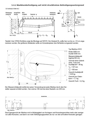 
Die Berechnung zeigt bei einer normalen Markise mit WDVS-Montage (