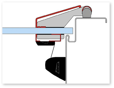 <p>
</p>

<p>
Schnittbild mit der durchgehenden Absicherung für Ganzglastüren. Diese besteht aus den bandseitigen Schutzprofilen BSG1/ BSG2 und dem NR-32 UniSafe Glas.
</p> - © Foto: Athmer

