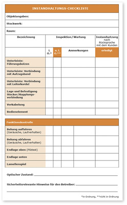 



Entsprechende Checklisten des IVRSA sollen die ausführenden Unternehmen bei ihren Instandhaltungsarbeiten unterstützen.
