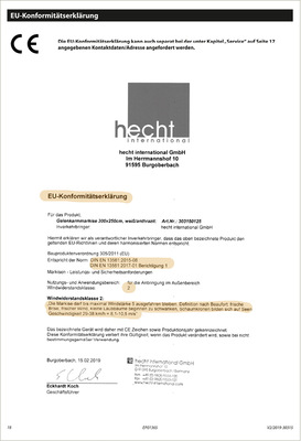 <p>
</p>

<p>
Eine EU-Konformitätserklärung für eine Markise mit Handkurbel nach DIN EN 13561 aus 2015. Leistungserklärung Fehlanzeige. Was kann man mehr falsch machen?
</p> - © Foto: Hecht international

