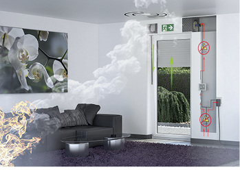 
Im Notfall ermöglicht SecuKit das manuelle Hochziehen des Rollladens per Gurt. Über diese simple Funktionsweise hat man auch in einer Paniksituation die volle Kontrolle. 



